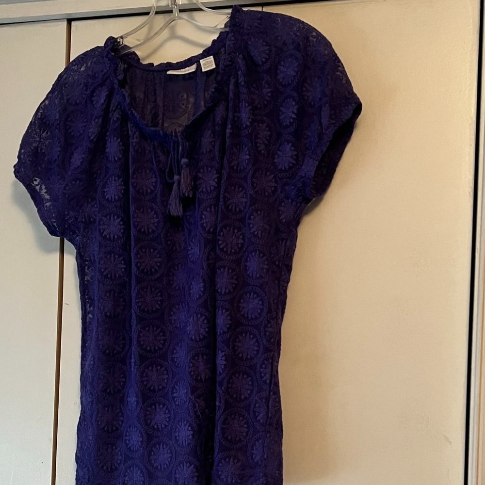 EUC! Chicos Purple Sheer Blouse - Size 1